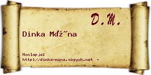 Dinka Mína névjegykártya